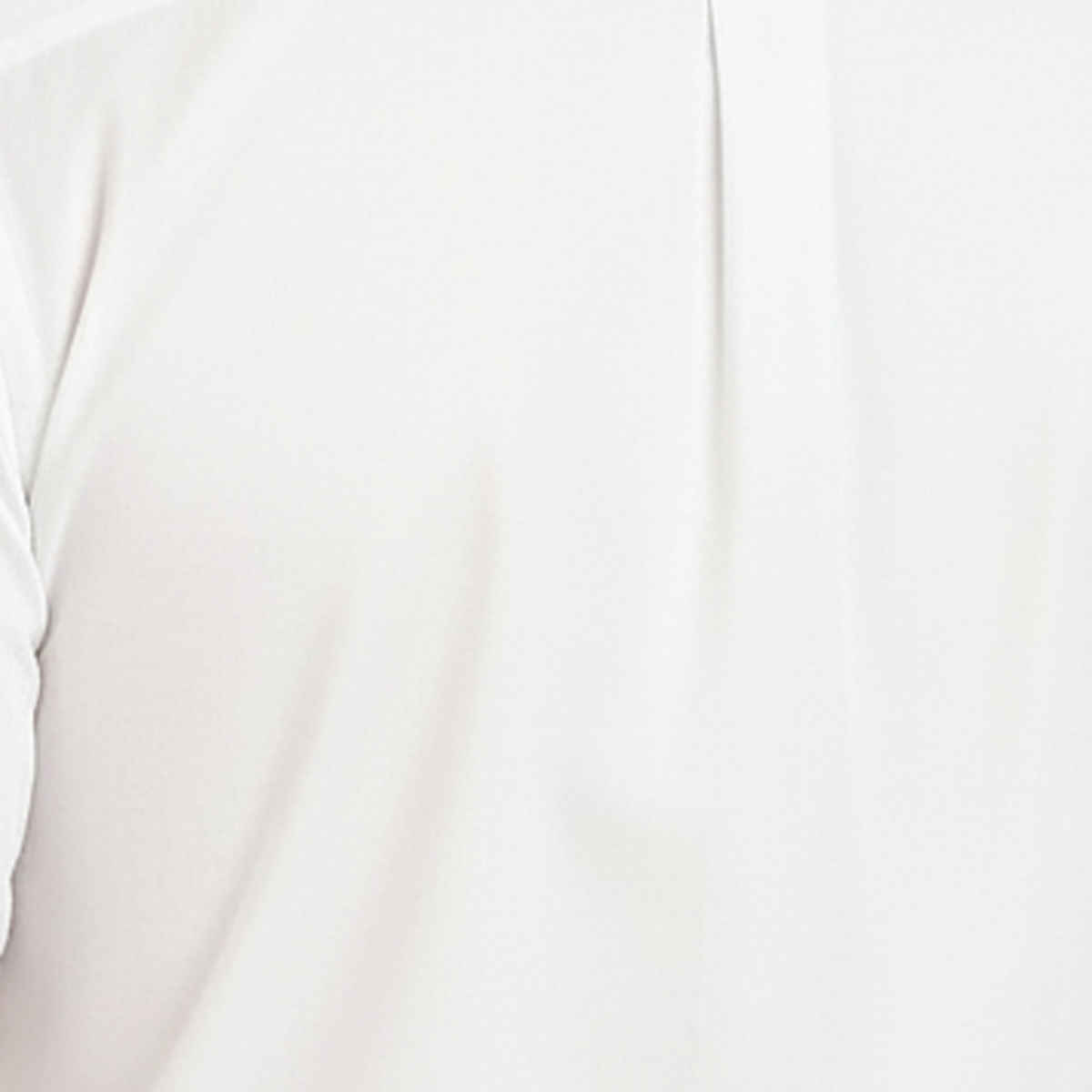 Hancock Men's Slim Fit Solid Button-Down Collar Pure Cotton Casual Shirt | White - 40