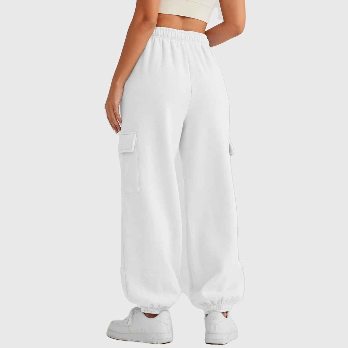 Q-rious Women's Urbanease Cargo Joggers | AMZ-17 | White - 32