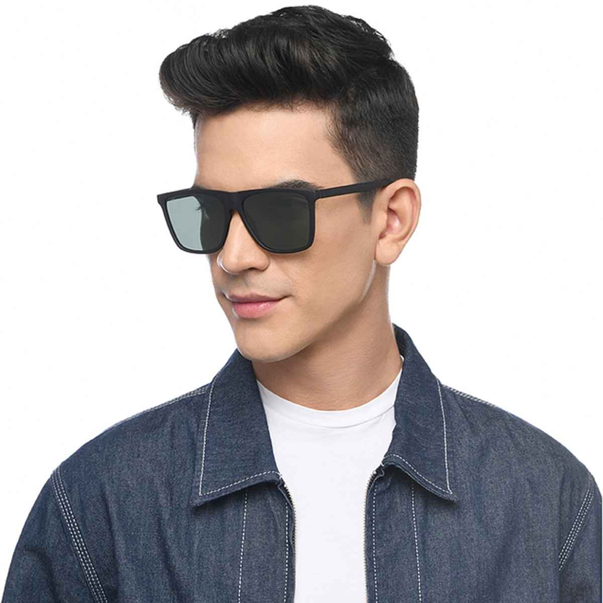 Vincent Chase By Lenskart Athleisure | Polarized Sunglasses | Square | Large-145mm | Black-Green