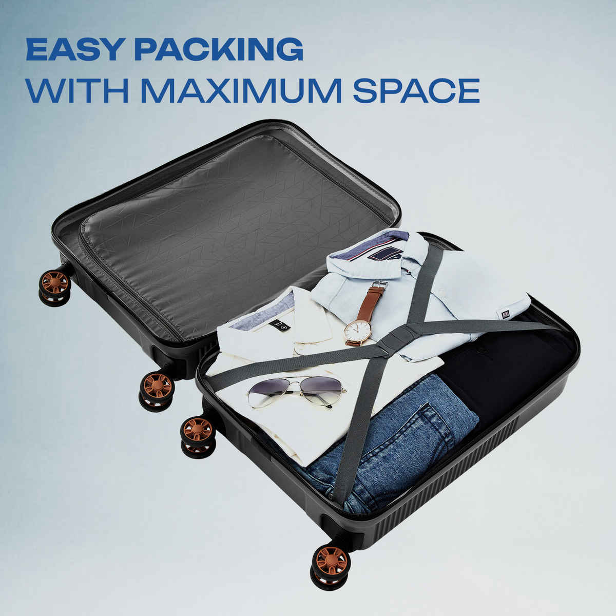 Safari Aeon Cabin Luggage with Laptop Compartment | Gun Metal