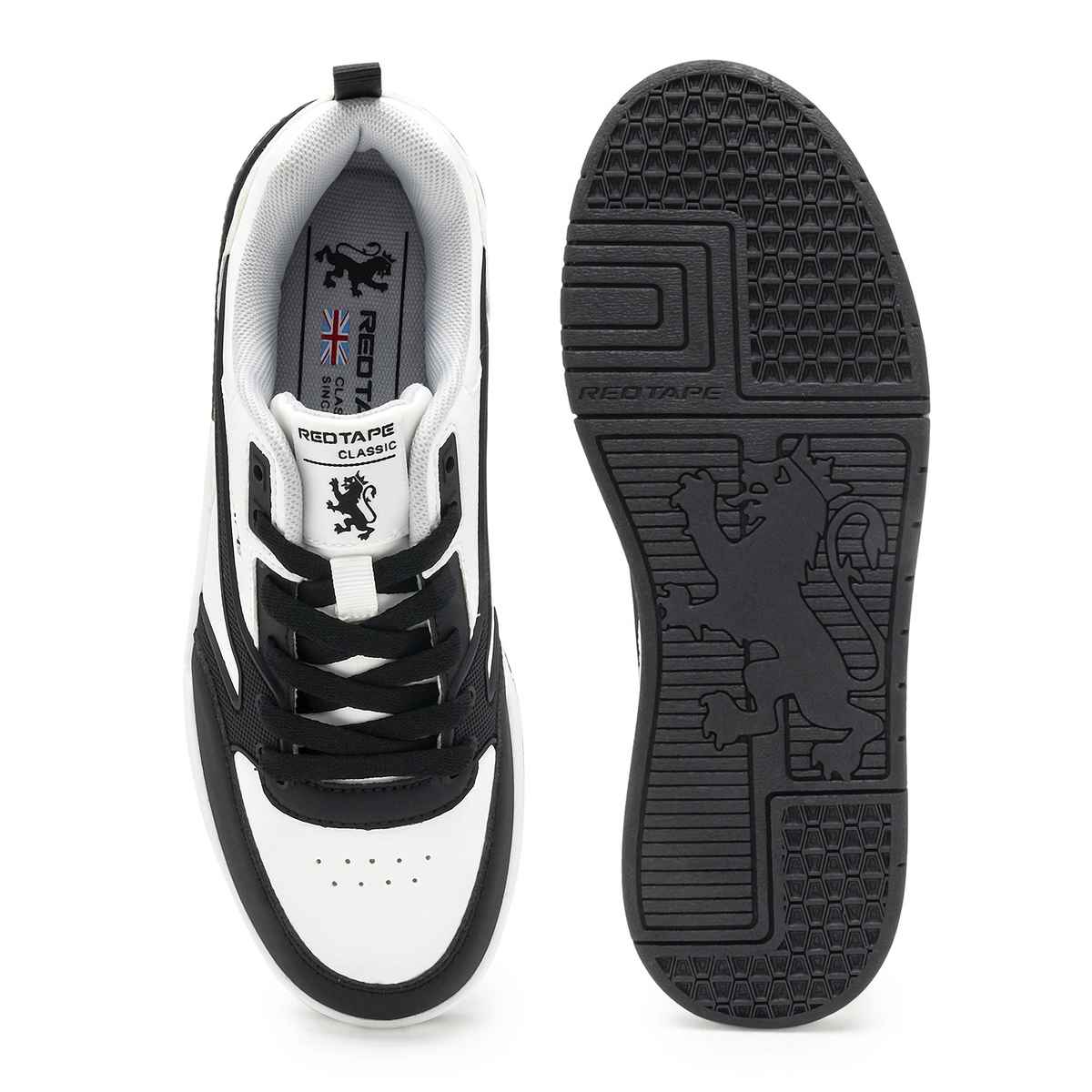 Red Tape Casual Sneaker Shoes For Men | Impact-Resistant Comfort | White-Black | Size11