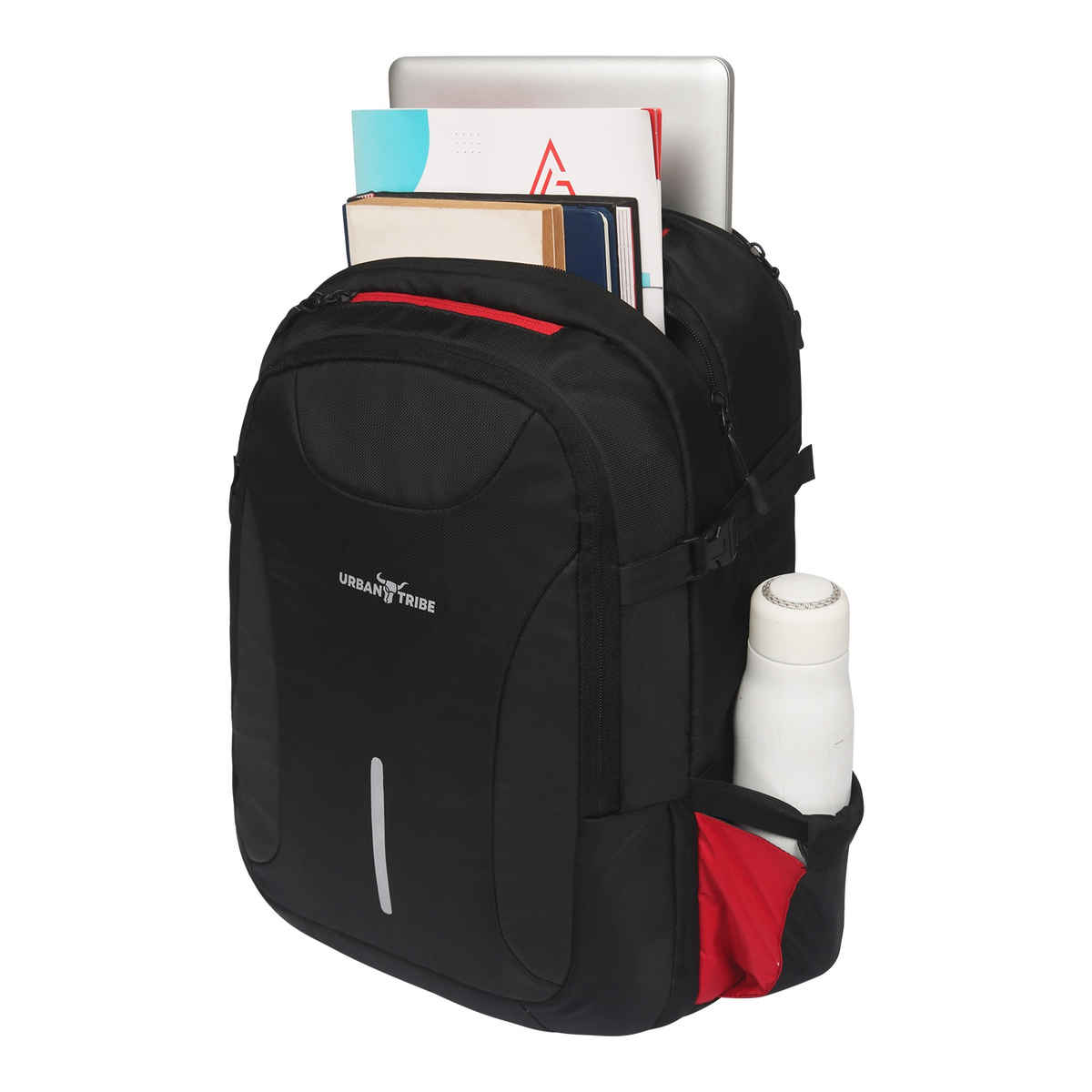 Urban Tribe Unisex Solid Polyester 21 L Laptop Backpack | Black - 15.6 Inches