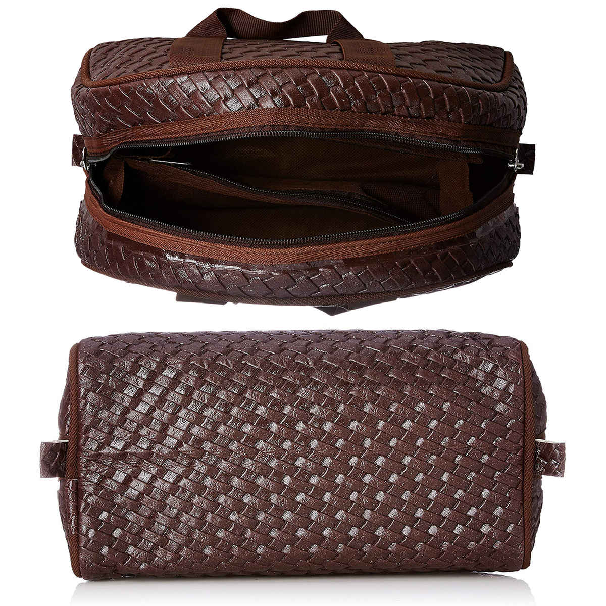 Kuber Industries Leather Toiletry Bag | Water-Resistant Travel Kit & Jewellery Organizer | Brown
