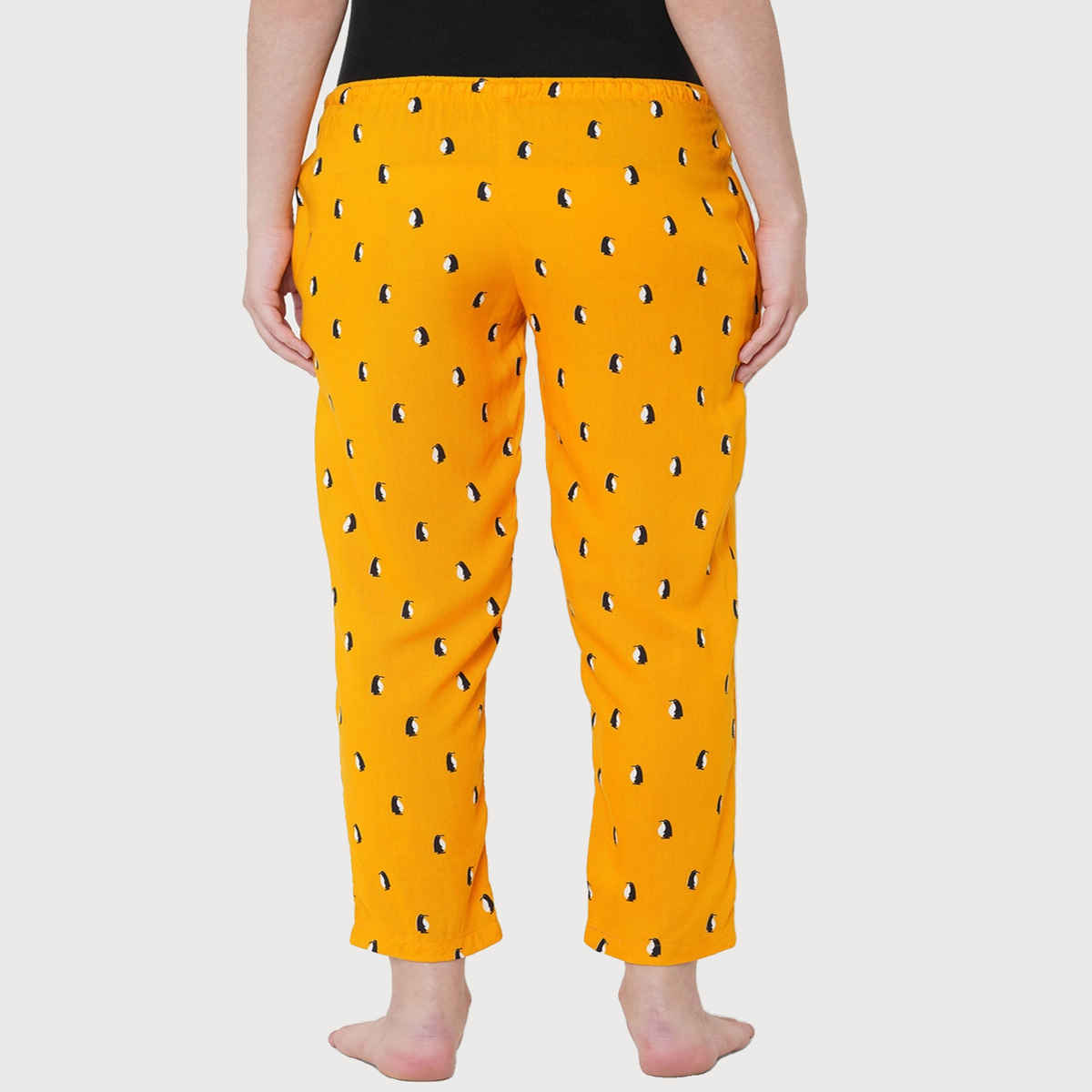 Urban Scottish Women s USWPJ521 Penguin Printed Lounge Pyjama Pants | Mustard - L