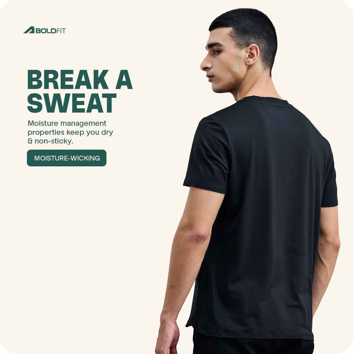 Boldfit Men's Training GYM T-shirt Quick Dry Anti Odor Round Neck | Black - XXL