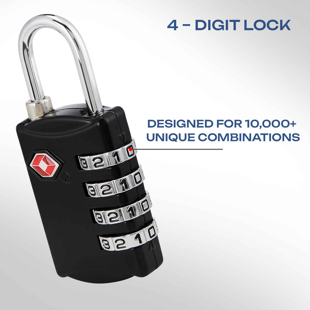 Safari TSA Lock with 4 Dial Black