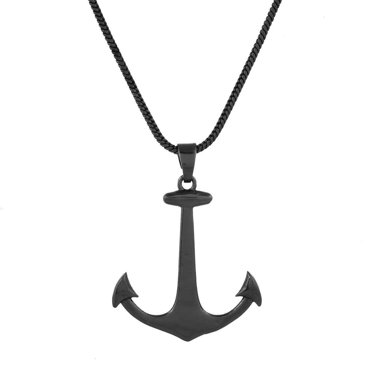 Voylla | Eclipse Anchor Black Trishul Mens Pendant