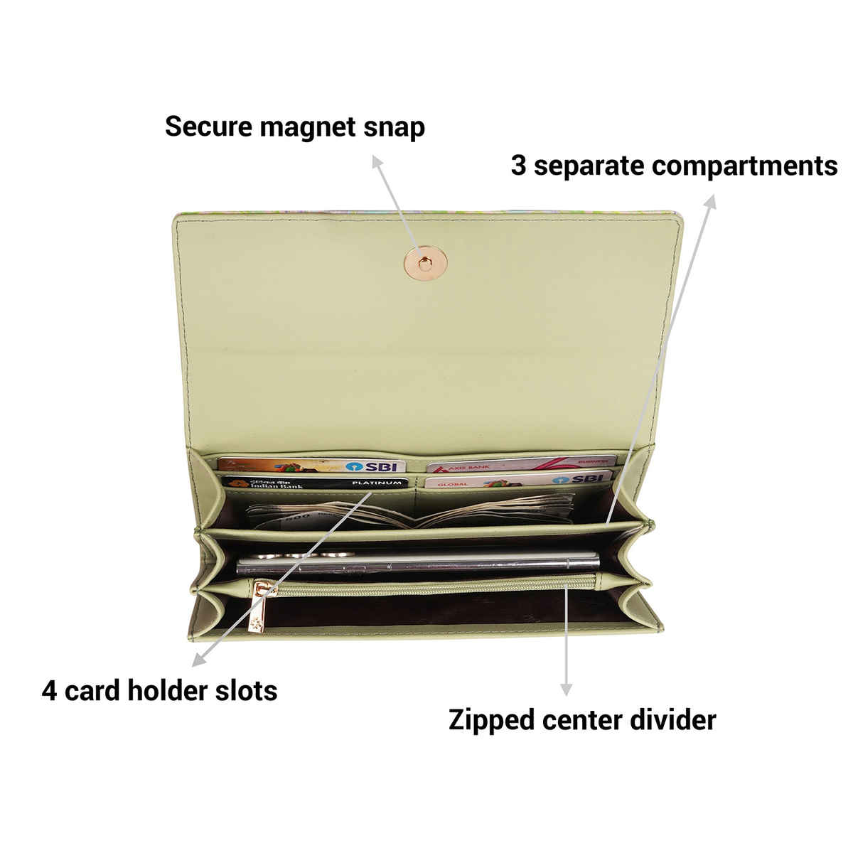 Metro Purple Synthetic Wallet for Women | 95-94-26