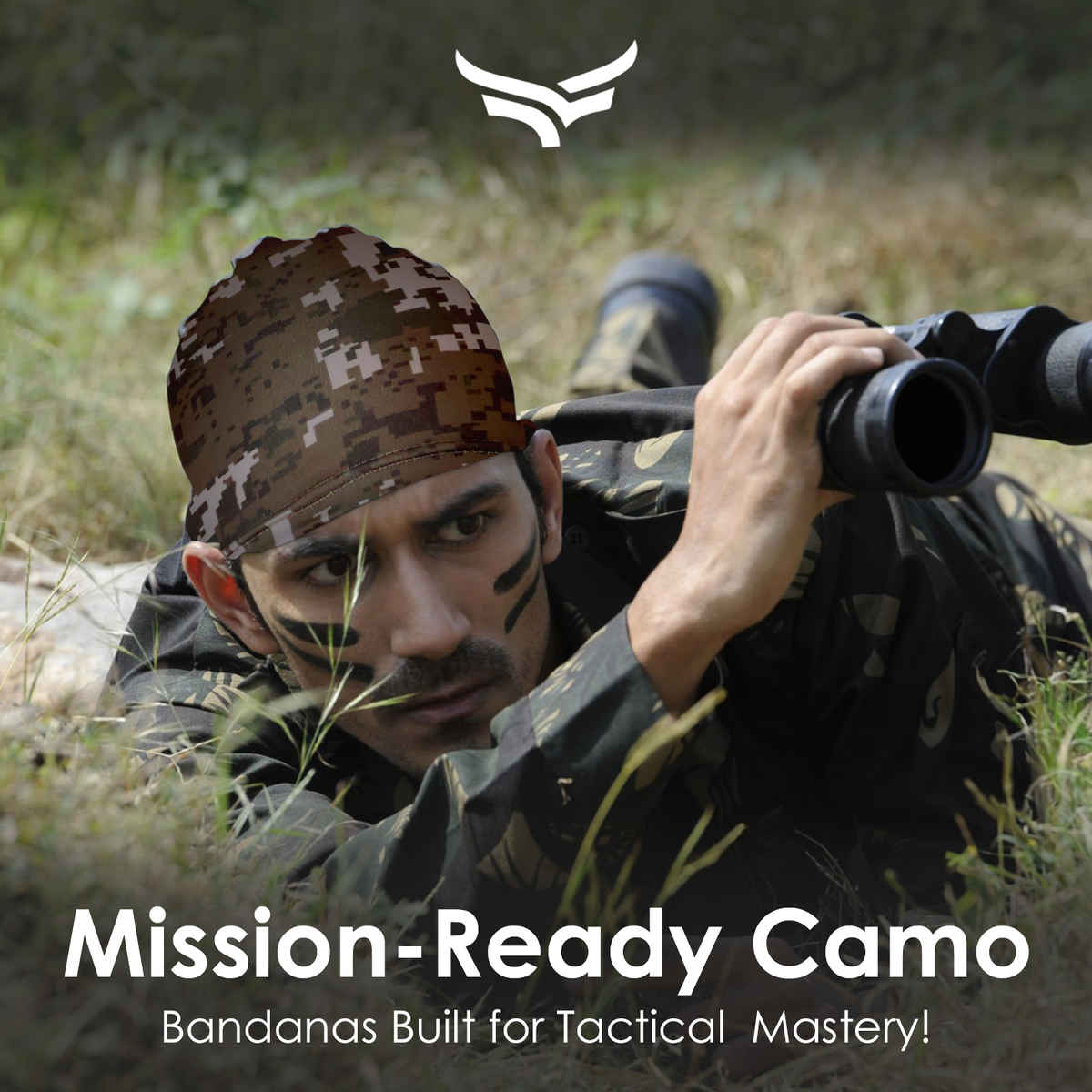 Xtrim Bamboo Bandana Face Mask for UV Protection, Comfort Fit, Breathable, Odour-Free | Camo Desert