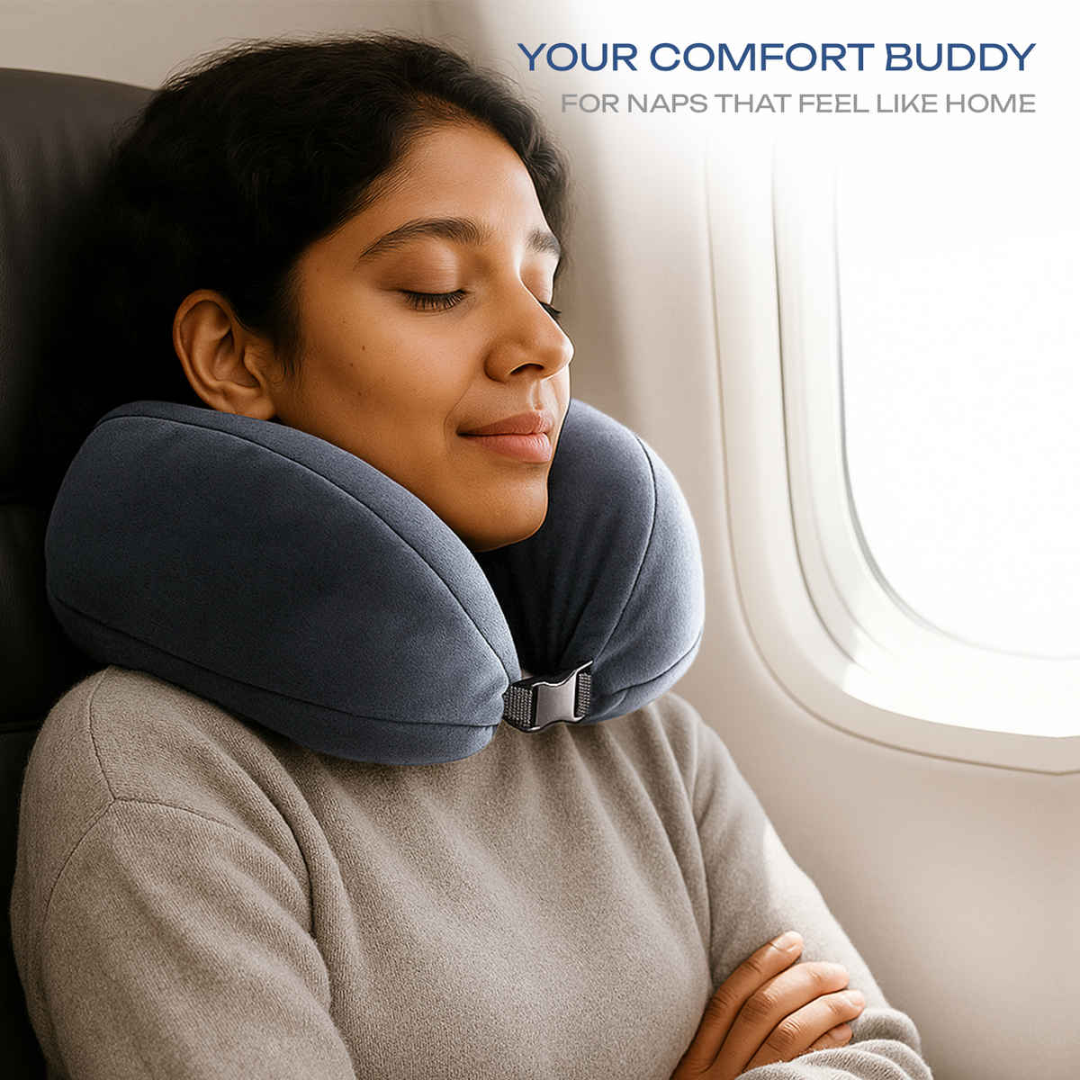 Safari Travel Pillow Memory Foam | Grey