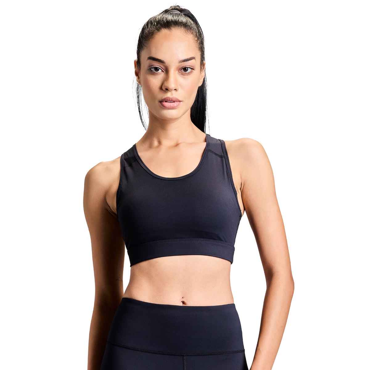 Boldfit Sports Bras for Women Nylon Spandex Gym Black - M