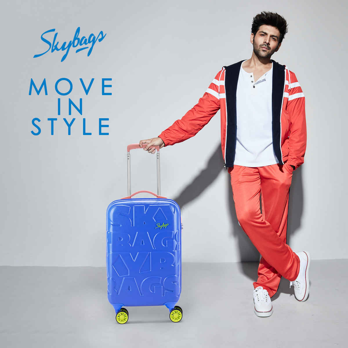 Skybags Unisex Polycarbonate 55 L Trolley Bag | Blue - S