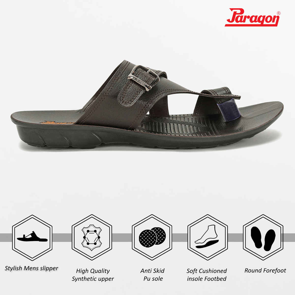 Paragon Men's Brown Pu Sandals PUK2231G UK 7