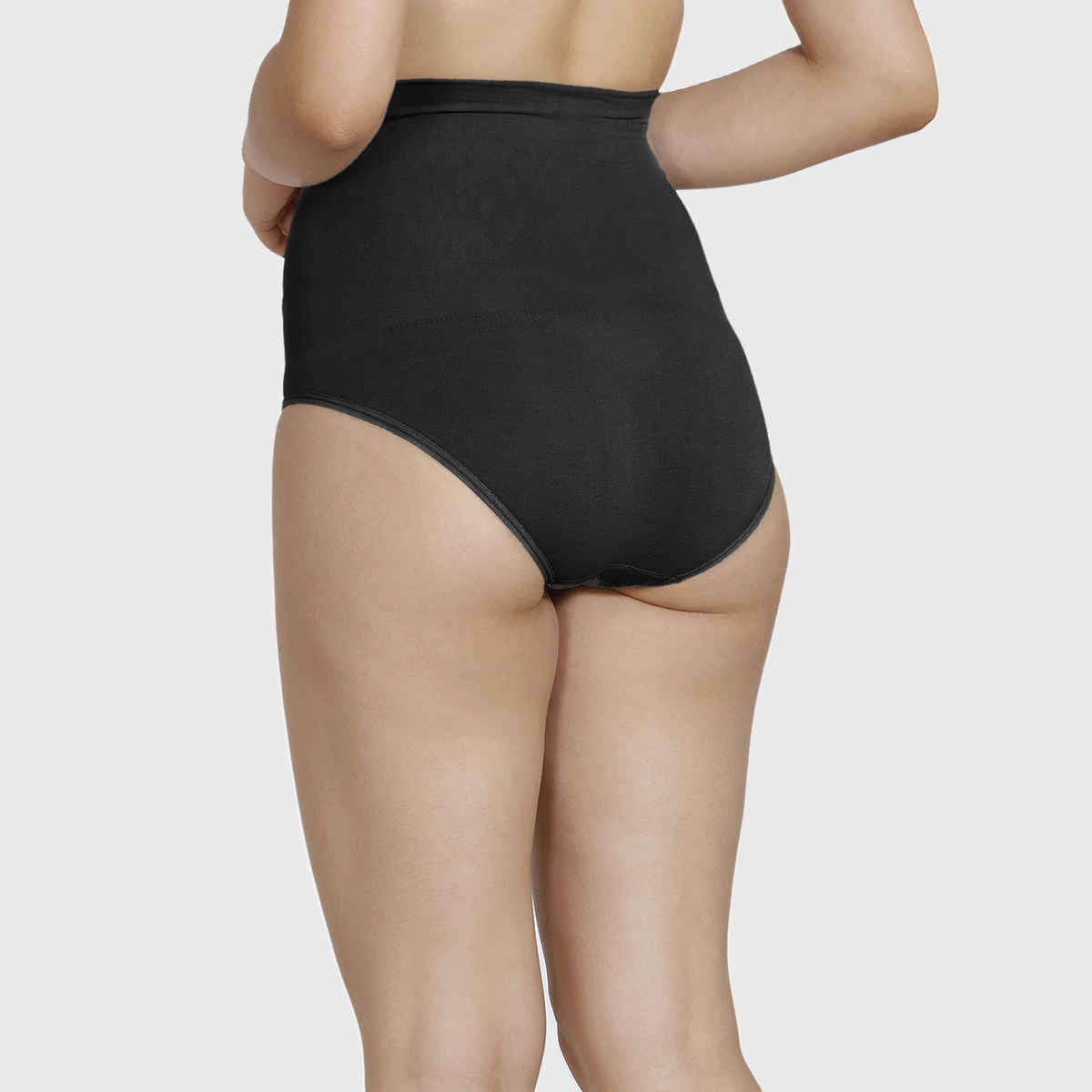 Zivame Women's Tummy Control Midwaist Hipster Panty | Black - L