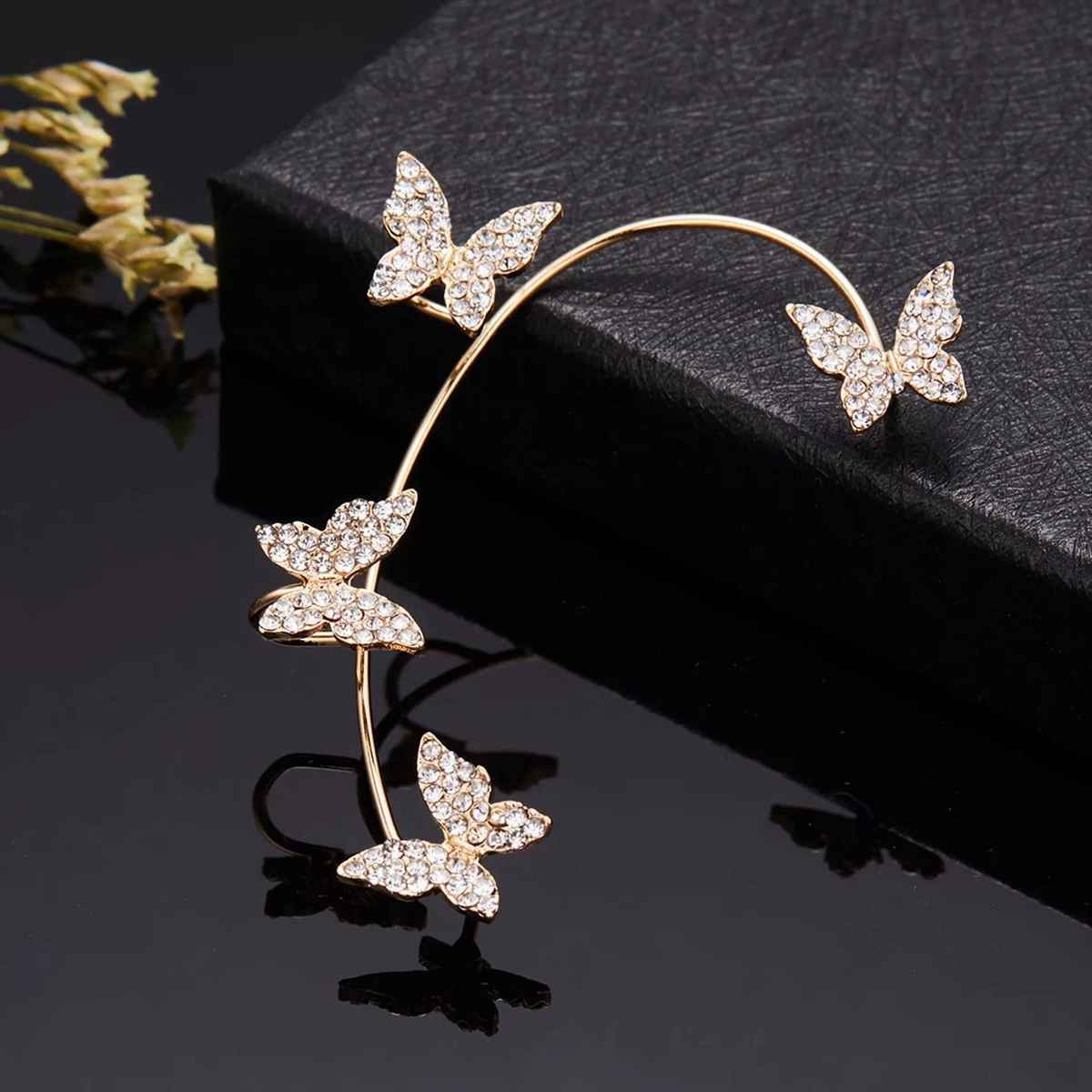 Shining Diva Fashion Stylish 2 Pcs Combo Clip on Ear Cuff Earrings for Women and Girls | 15590er