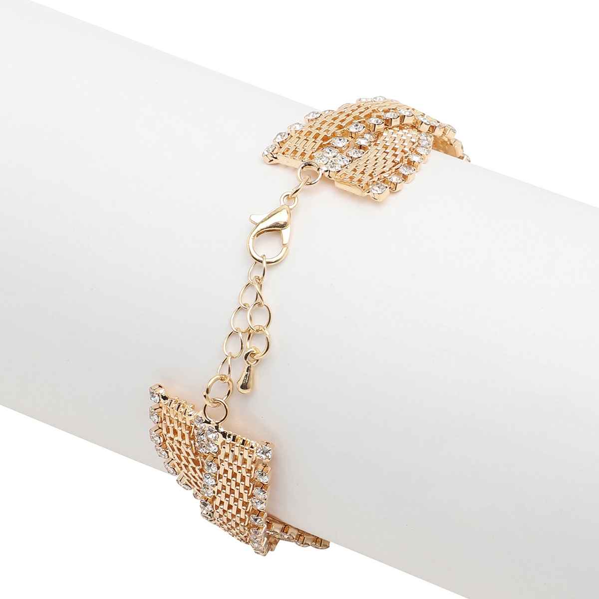 Sohi Gold Plated Party Rhinestones Bracelet For Women