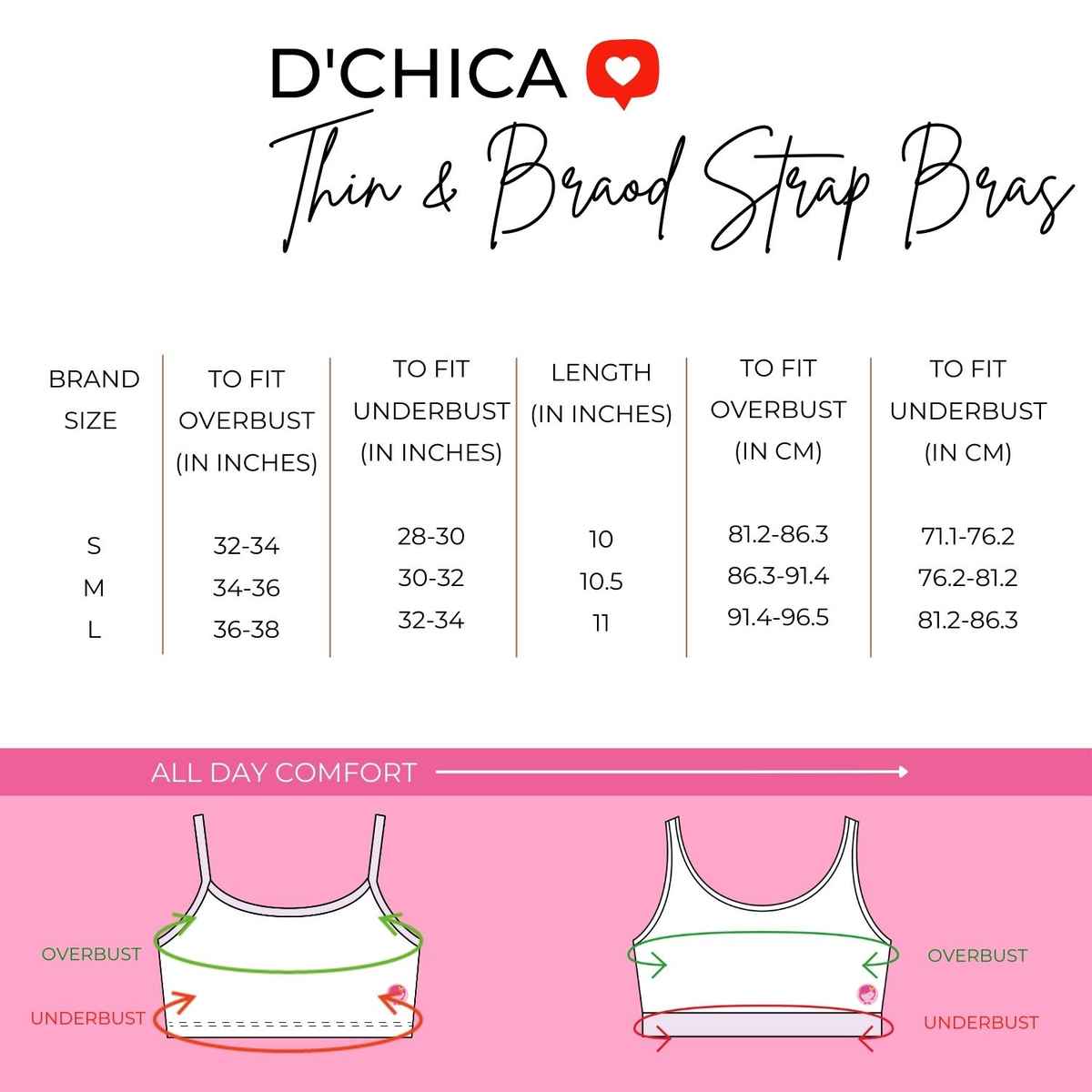 D'chica Women's Cotton Sports Bra | Double-layer Broad Strap, Non-Padded | White & Grey - M