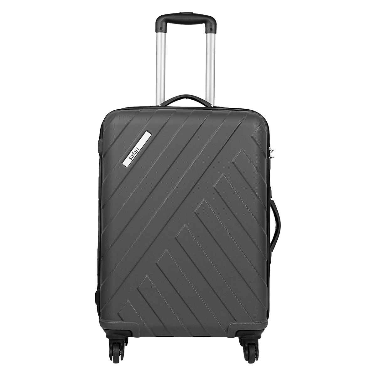Safari Unisex Striped Polycarbonate 81 L Telescopic Trolley Bag | Gun Metal - M