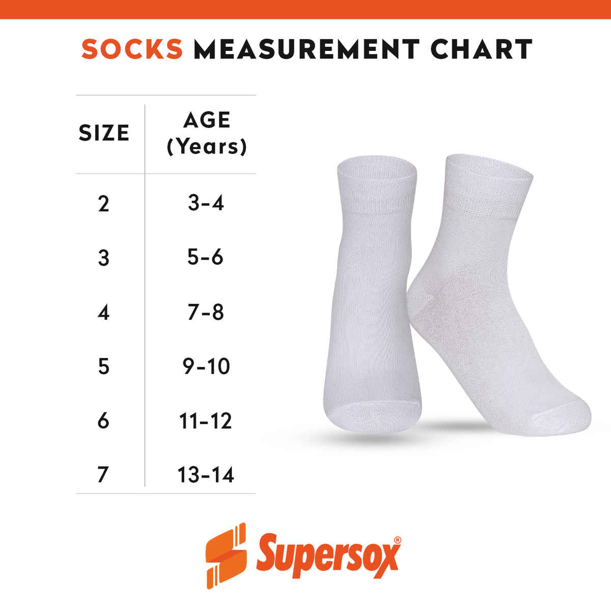 Supersox Unisex Solid Cotton Ankle Socks | White | 5 - 6 years