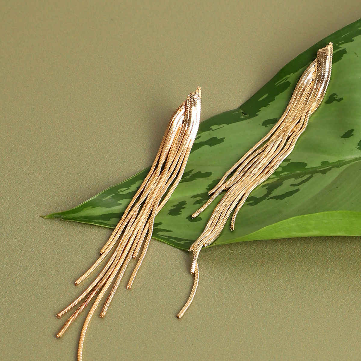 Sohi Gold-Plated Contemporary Drop Earrings