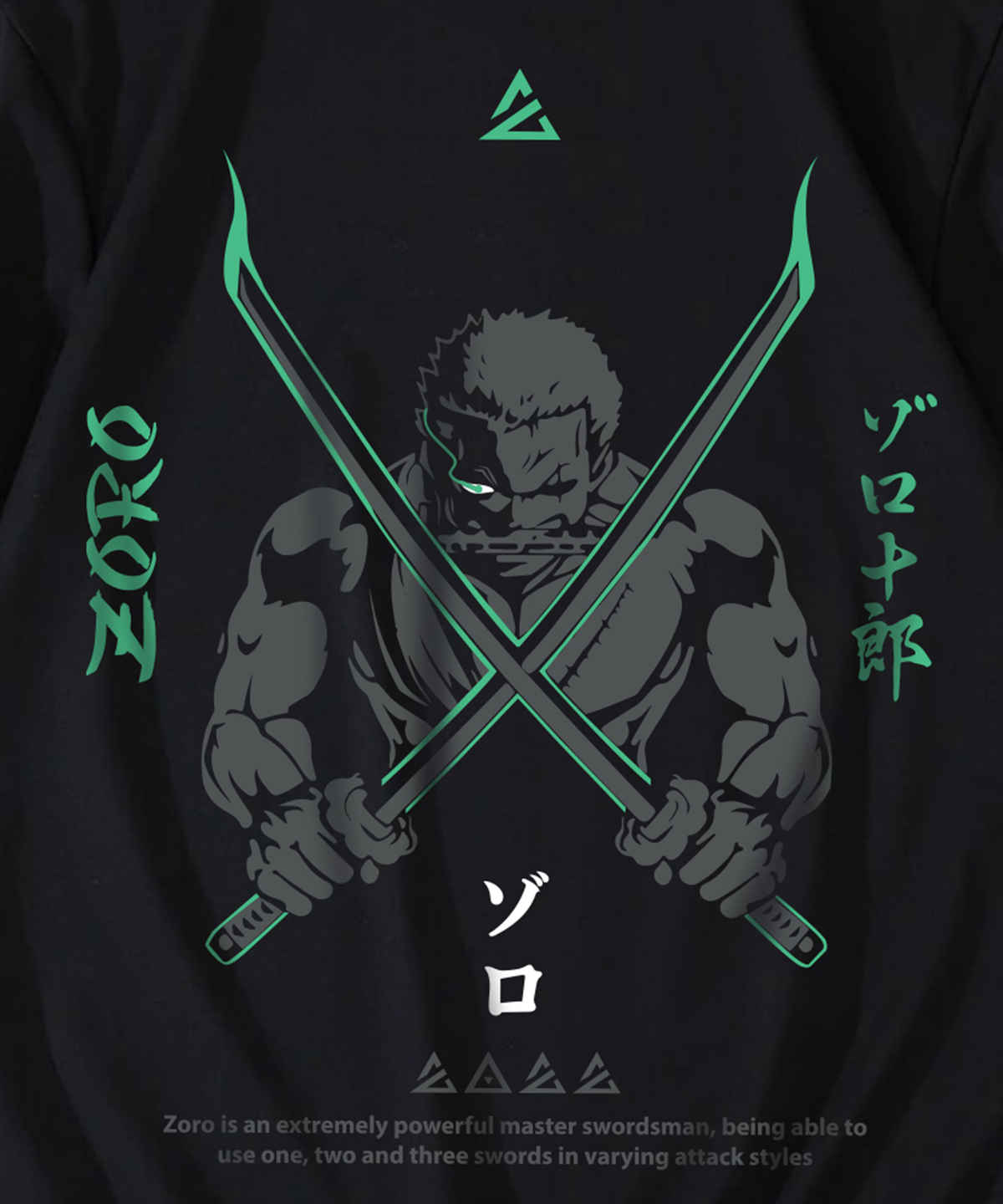 De Tees Men's Sweatshirt | Zoro | Black - M