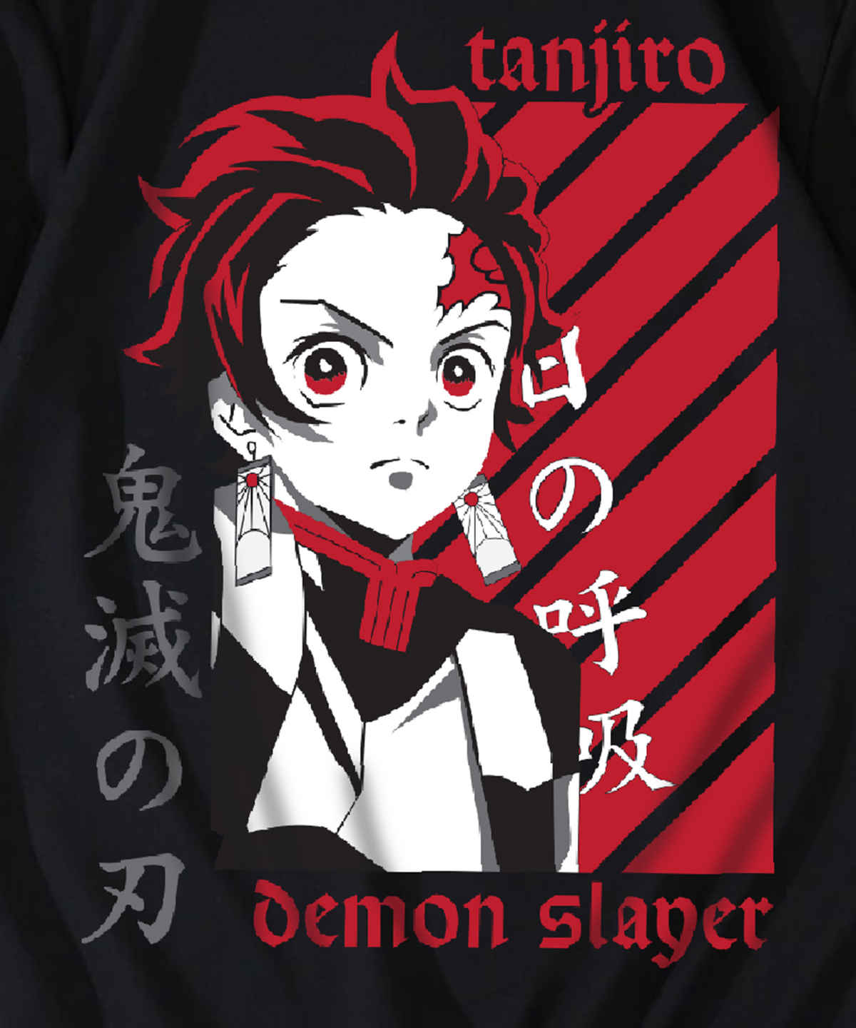 De Tees Men's Sweatshirt | DEMON SLAYER| Black - XL