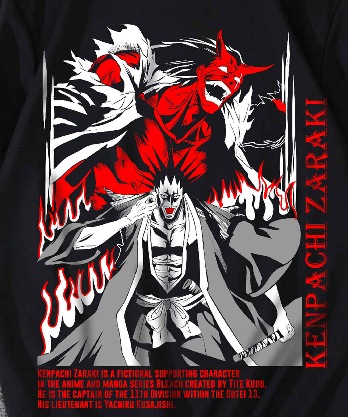 De Tees Men's Sweatshirt | Kenpachi | Black - 2XL