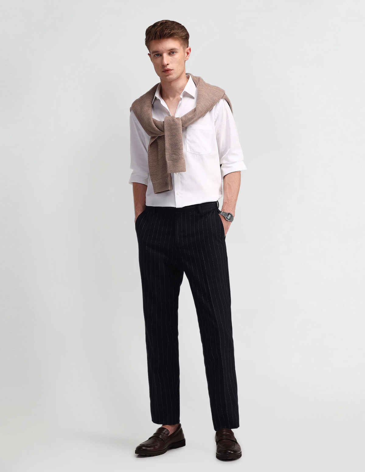 Arrow Men's Formal Cutaway Collar Slim Shirt | White - 39