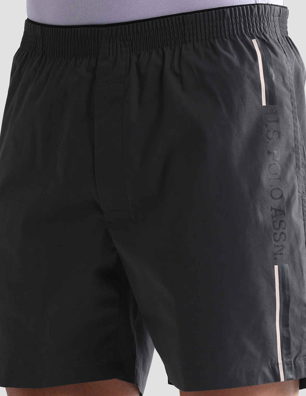 USPA Mid Rise Solid Cotton Shorts For Men - Pack of 1 - Grey - XL