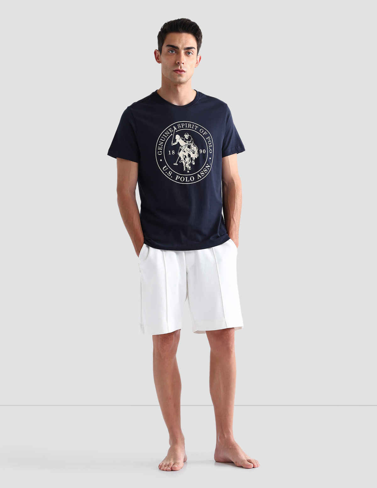 U.S. Polo Assn. Men's Comfort Fit Printed Lounge T-Shirt | Navy Blue - L