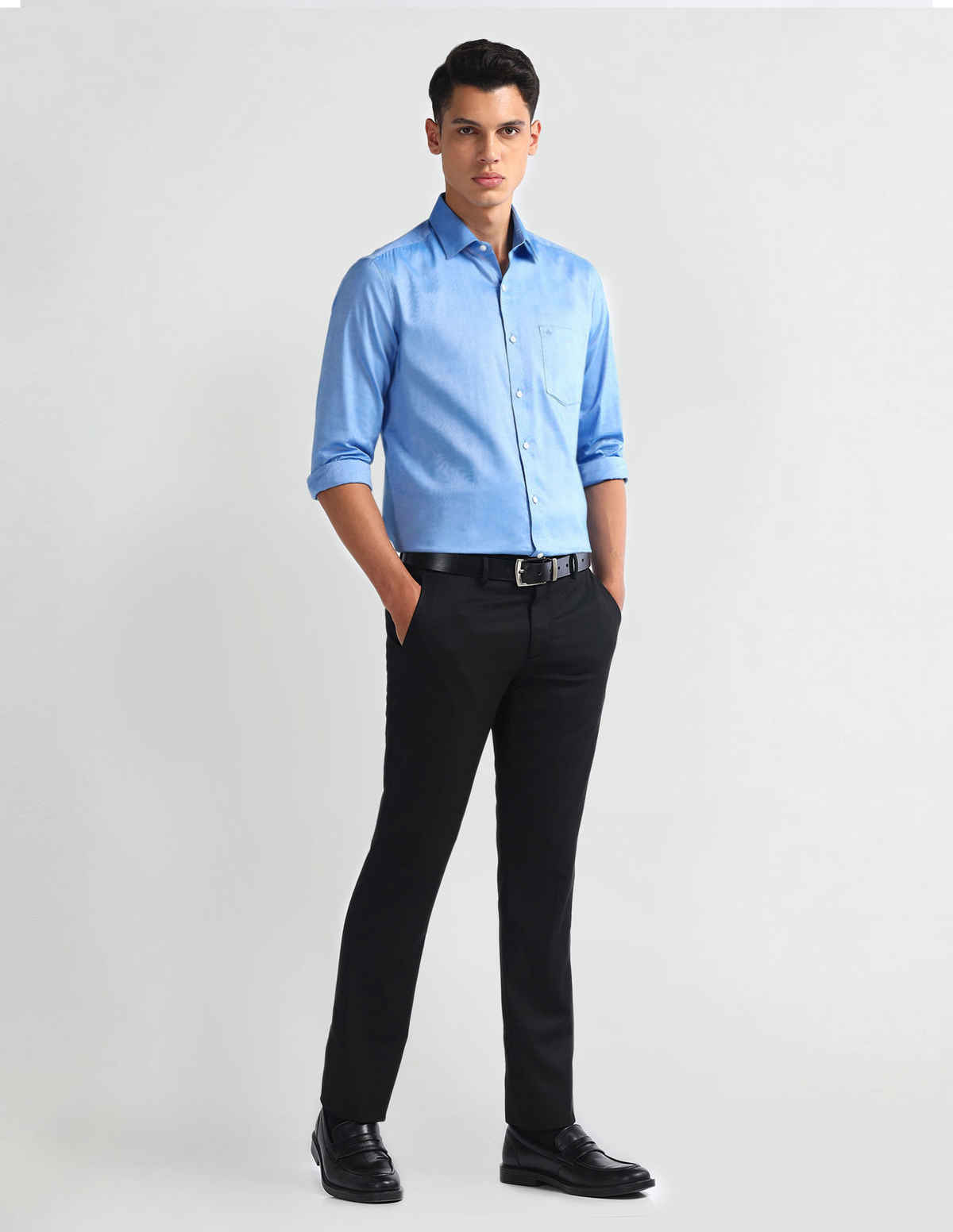 Arrow Men's Formal Manhattan Slim Fit Formal Shirt | Blue - 40