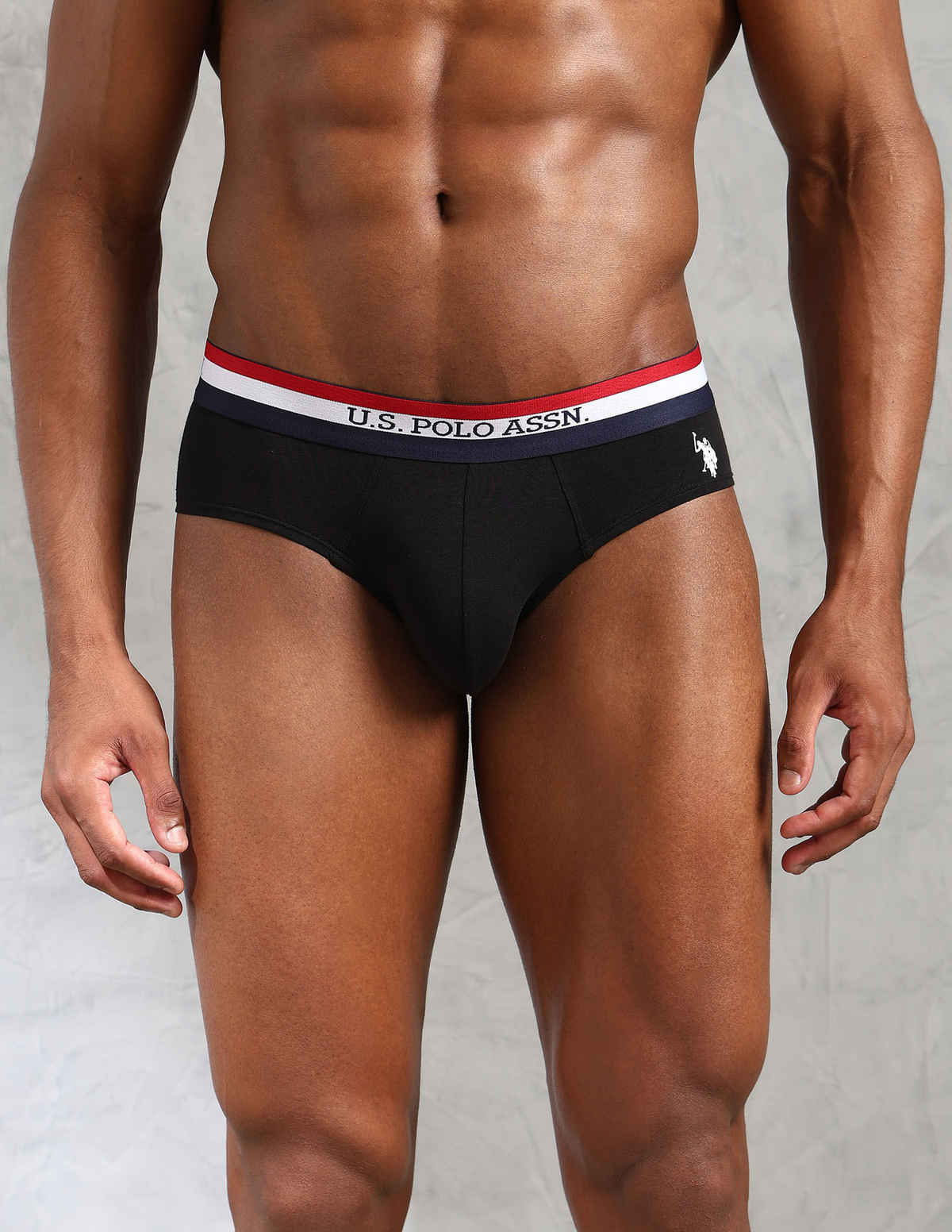 USPA Anti Microbial Cotton Stretch Essential Mens Trunk - Pack of 2 - Iron Gate and Black - S