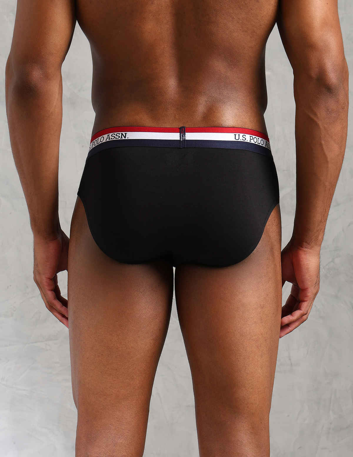 USPA Anti Microbial Cotton Stretch Essential Mens Trunk - Pack of 2 - Iron Gate and Black - S