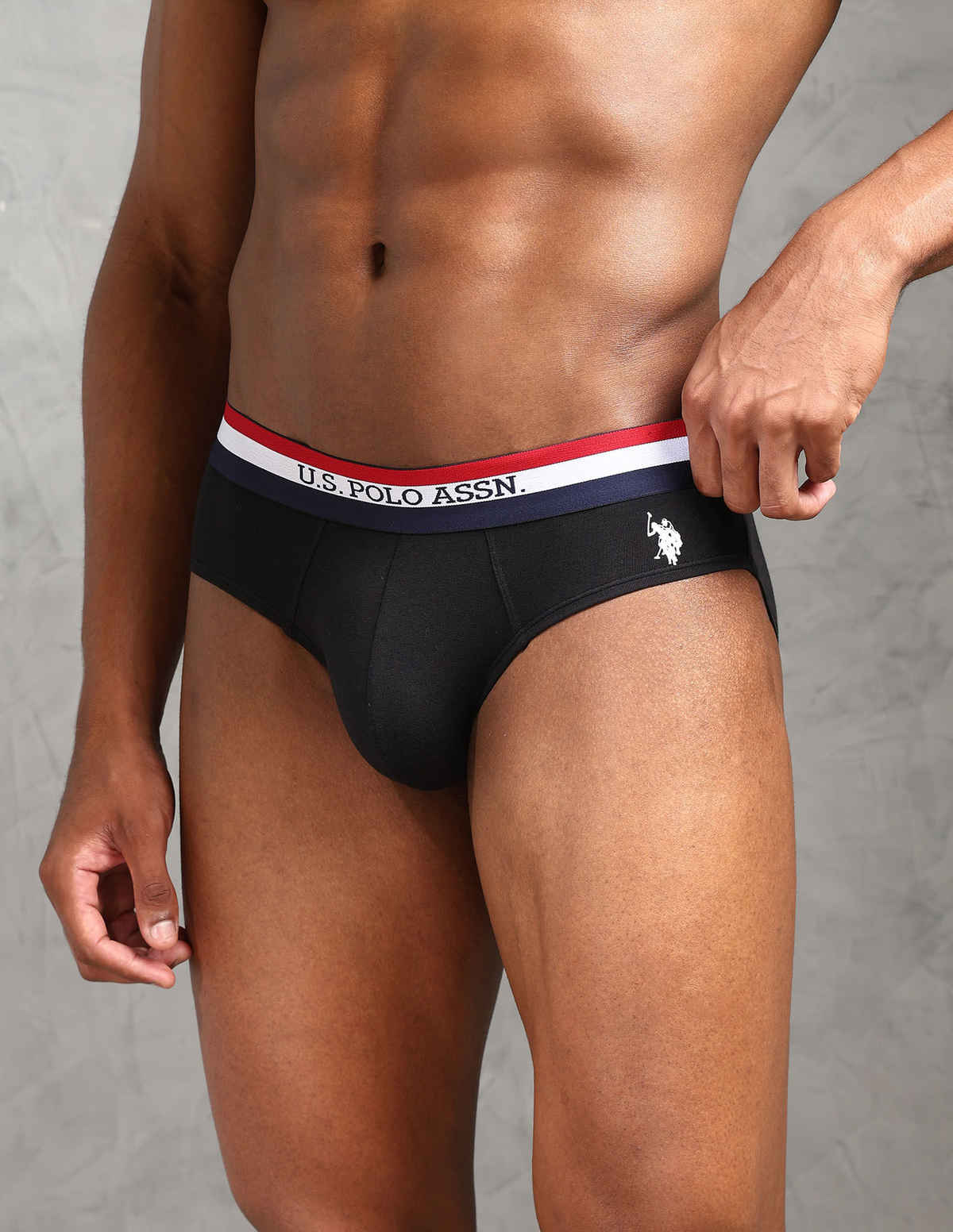 USPA Anti Microbial Cotton Stretch Essential Mens Trunk - Pack of 2 - Iron Gate and Black - M