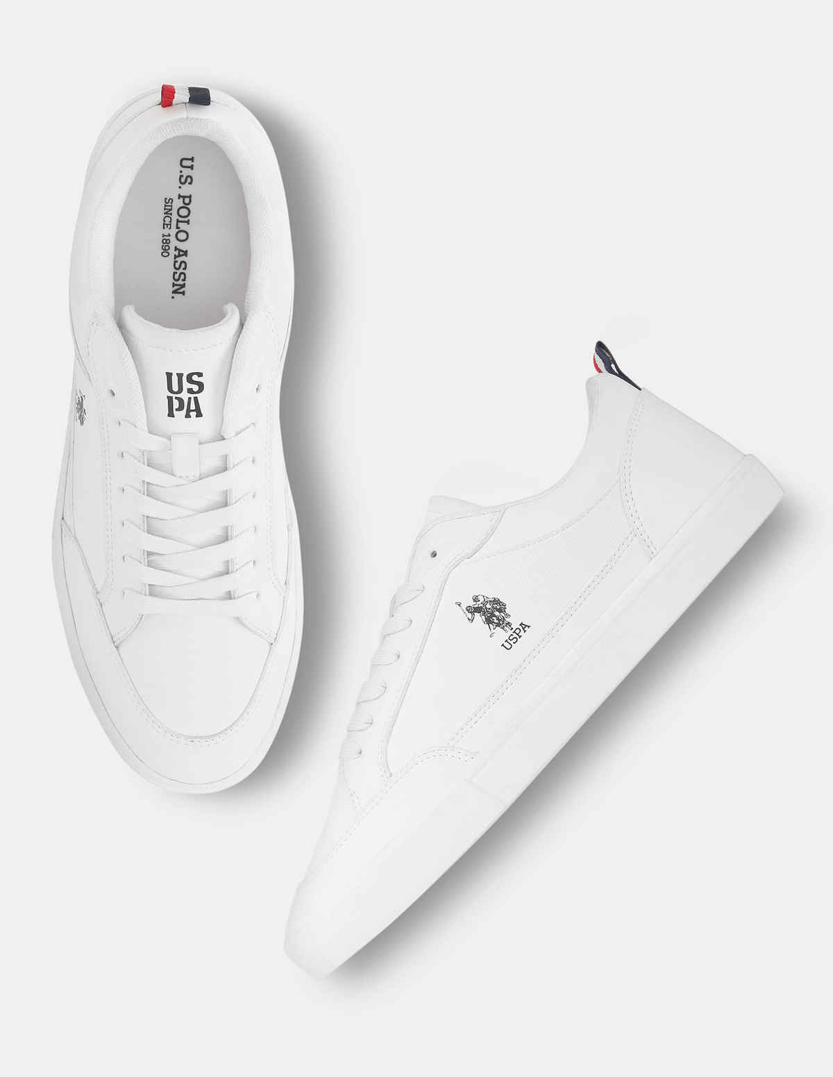 USPA Round Toe Lucian Sneakers For Men - Off White - 9