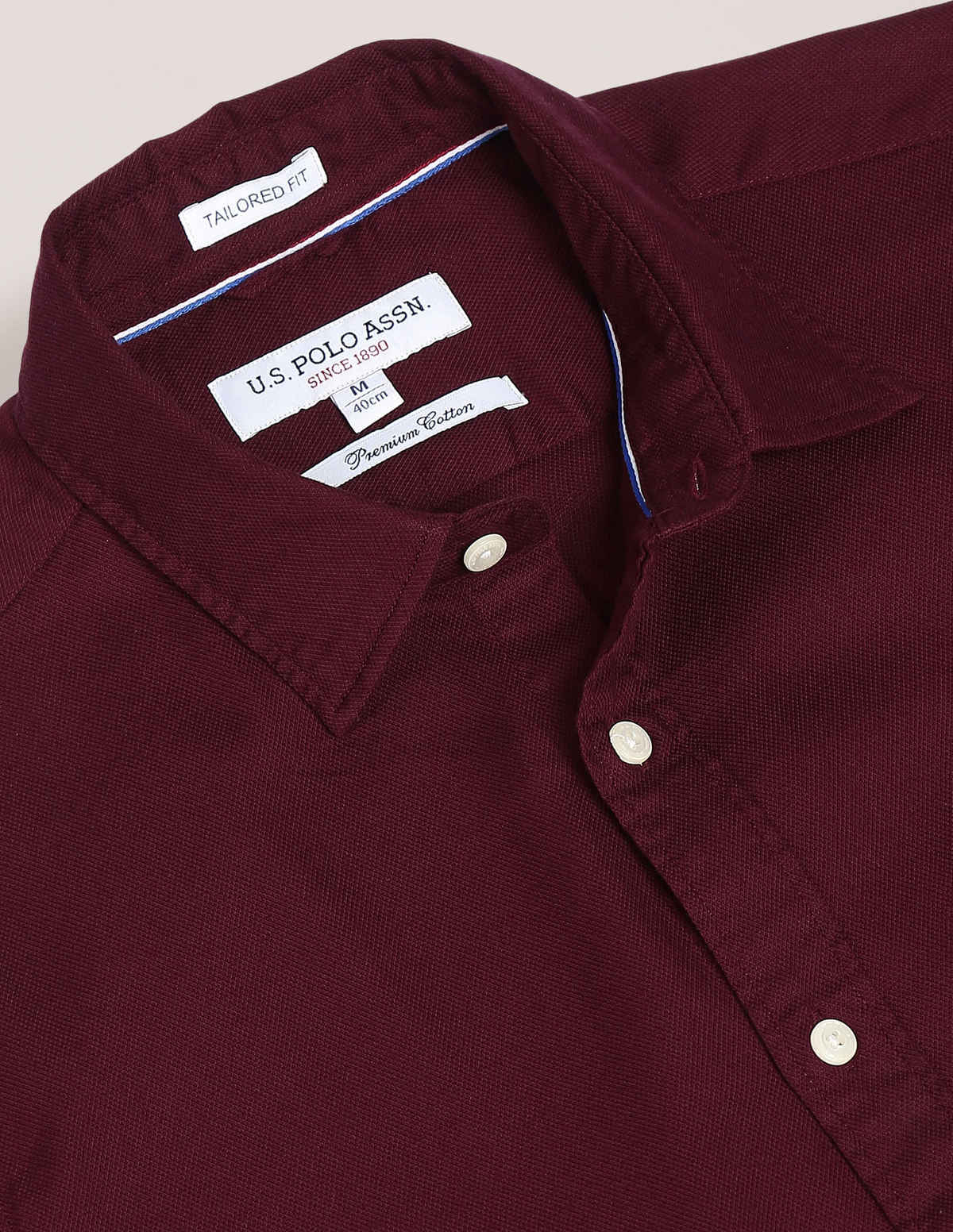 USPA Cotton Regular Fir Shirt For Man - Wine