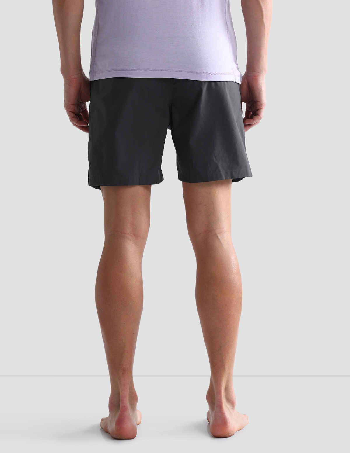 USPA Mid Rise Solid Cotton Shorts For Men - Pack of 1 - Grey - XL