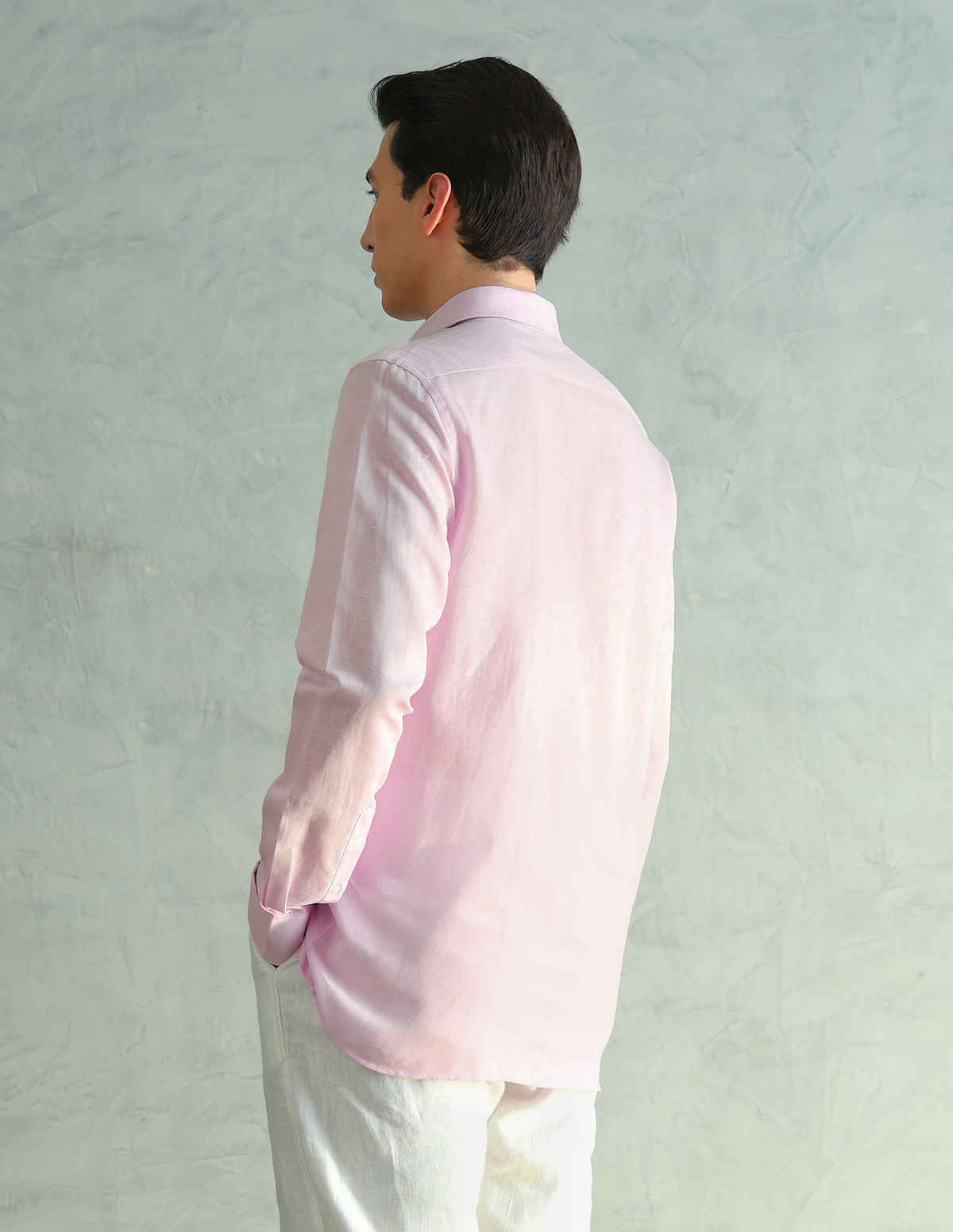 Arrow Cotton Linen Slim Fit Shirt For Man - Light Pink - 40