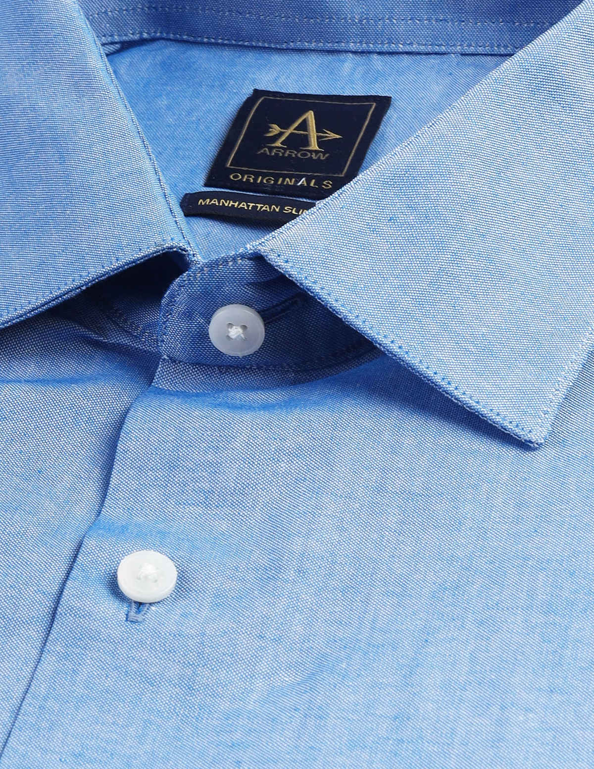 Arrow Men's Formal Manhattan Slim Fit Formal Shirt | Blue - 40