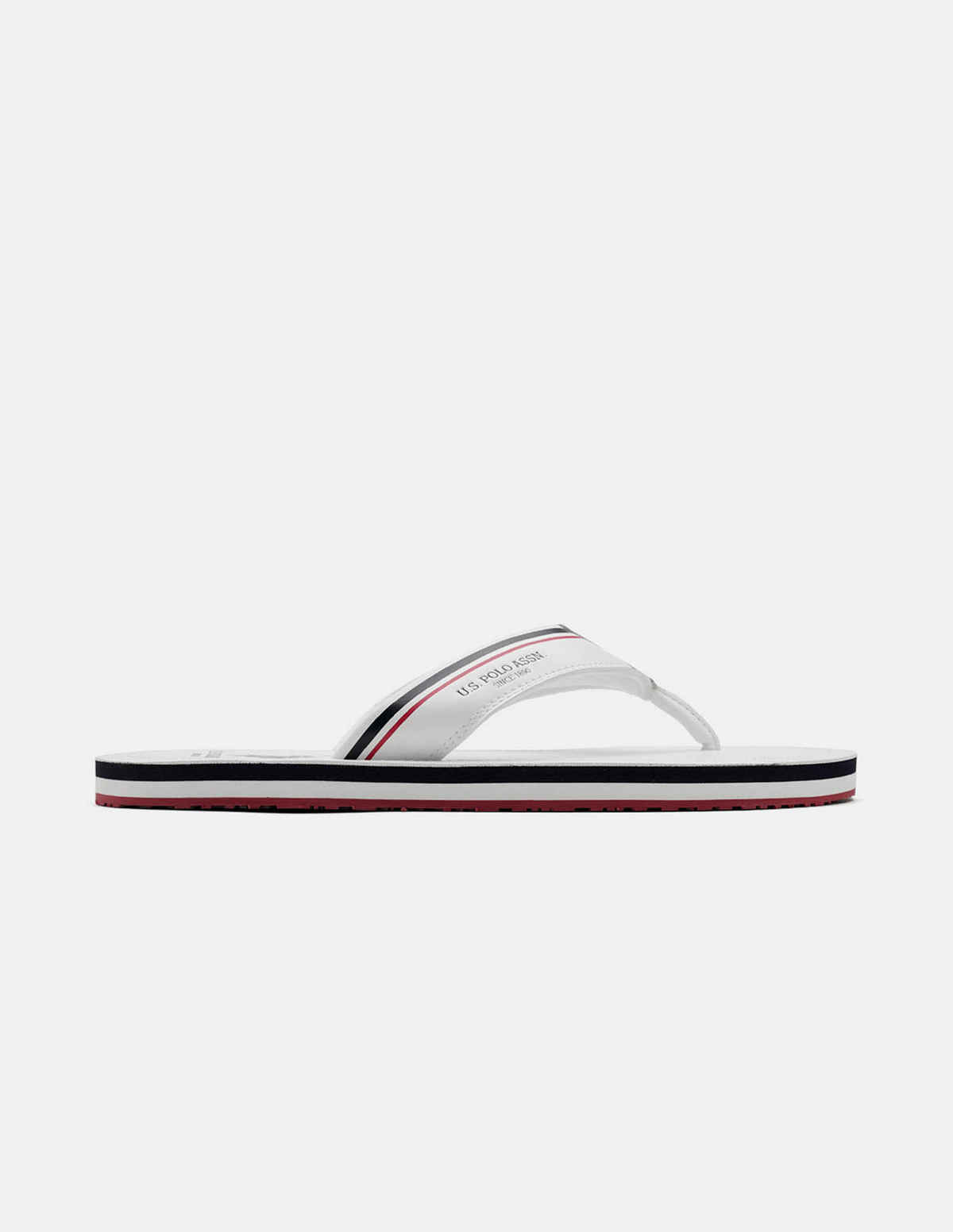 USPA Men Nesta Striped Flip Flops For Man - White - 8