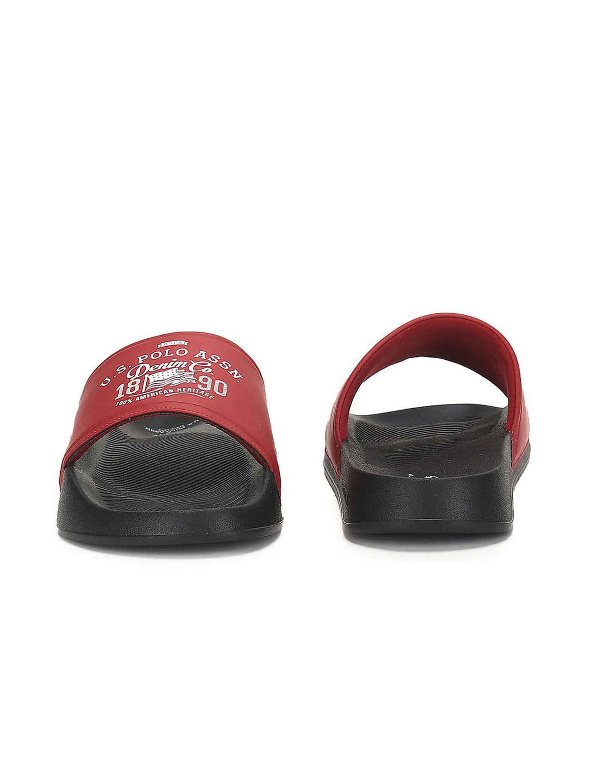 U.S. Polo Assn. Men's Toplin 5.0 Printed Slippers | Red | UK 7