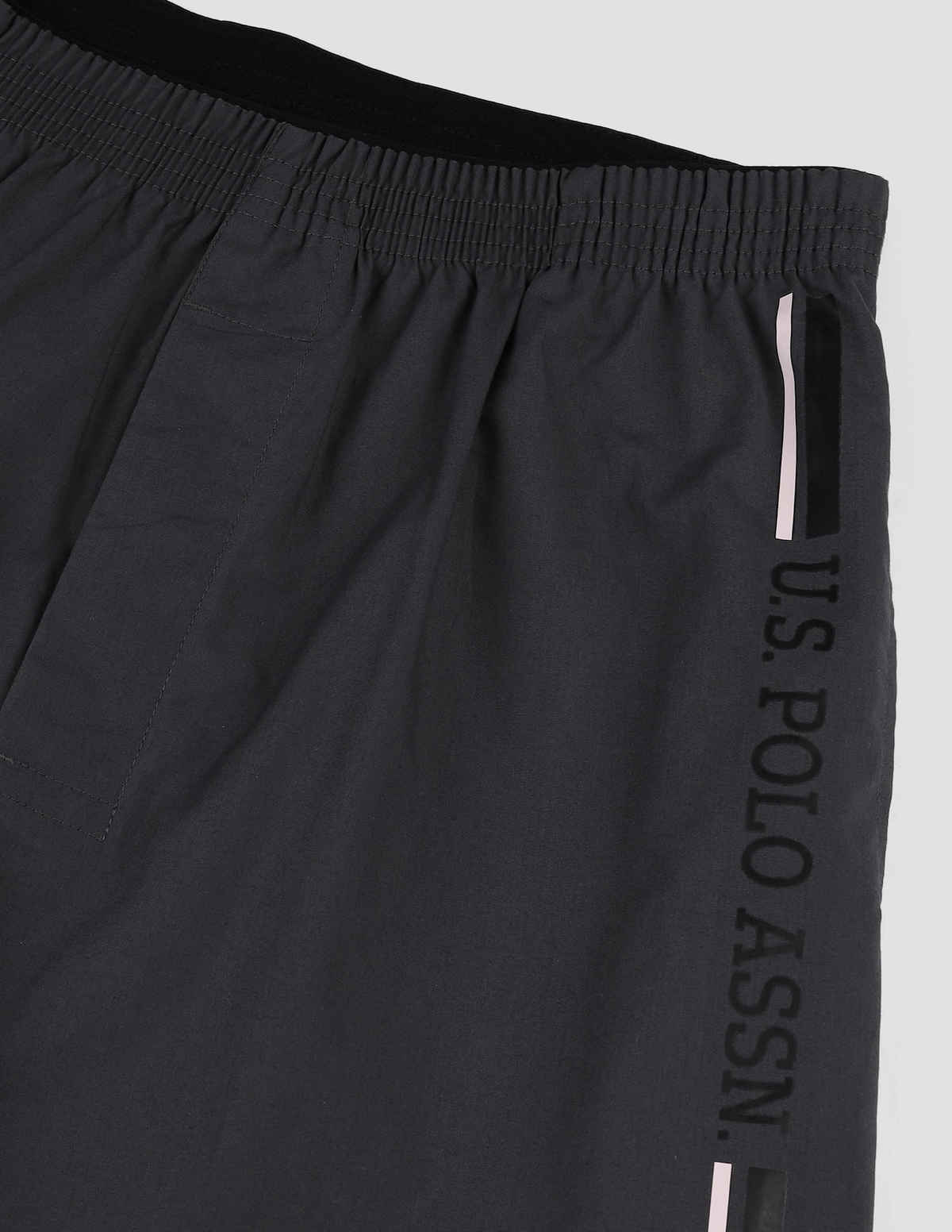 USPA Mid Rise Solid Cotton Shorts For Men - Pack of 1 - Grey - XL
