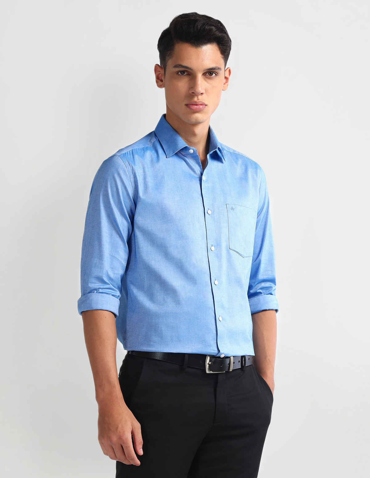 Arrow Men's Formal Manhattan Slim Fit Formal Shirt | Blue - 40