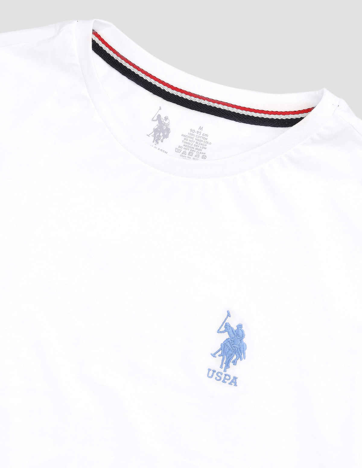 USPA Men's Solid Round Neck Lounge T Shirt - Regular Fit - White - XL