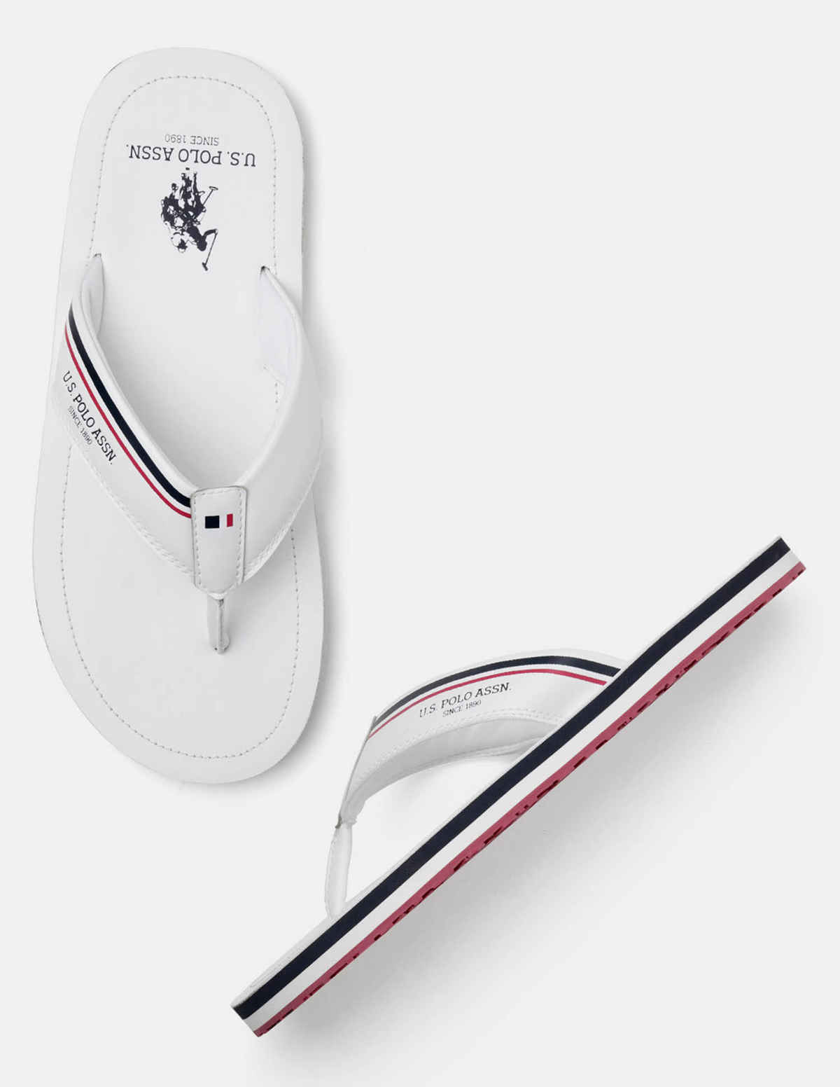 USPA Men Nesta Striped Flip Flops For Man - White - 8