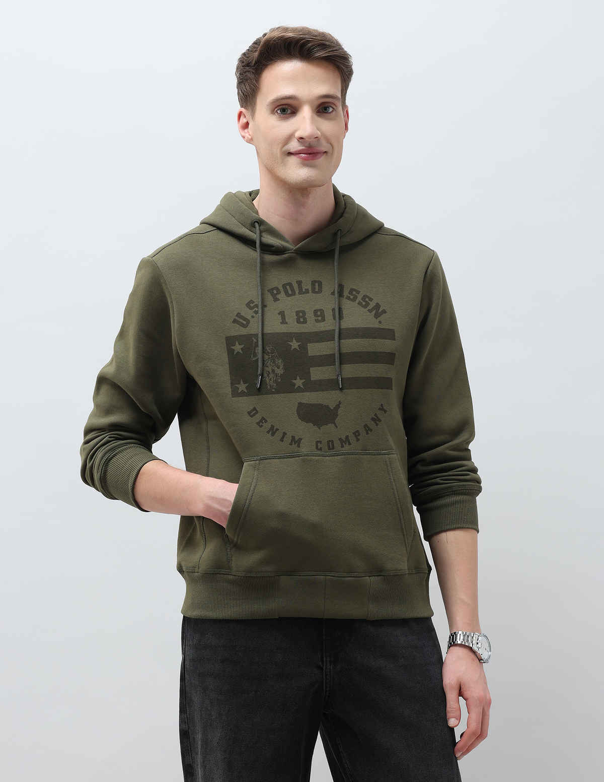 U.S. Polo Assn. Men's Sweatshirts | Olive - M