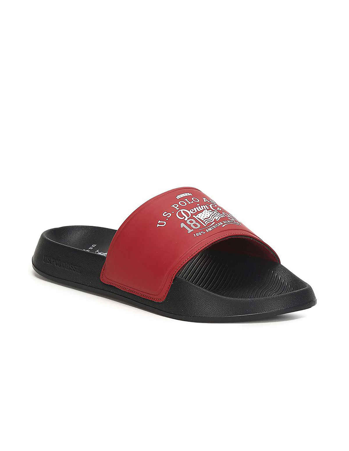 U.S. Polo Assn. Men's Toplin 5.0 Printed Slippers | Red | UK 7
