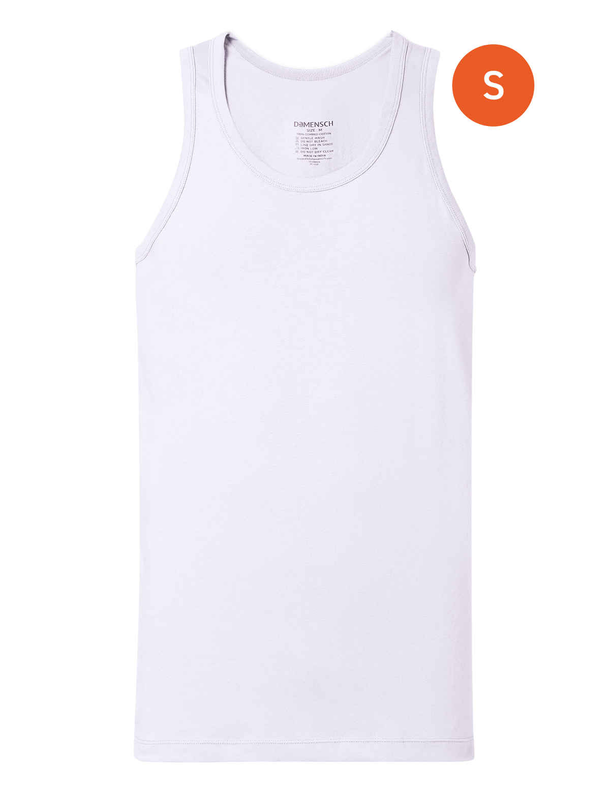 DaMENSCH Neo - Cotton Men's Vest | Round Neck | White - S
