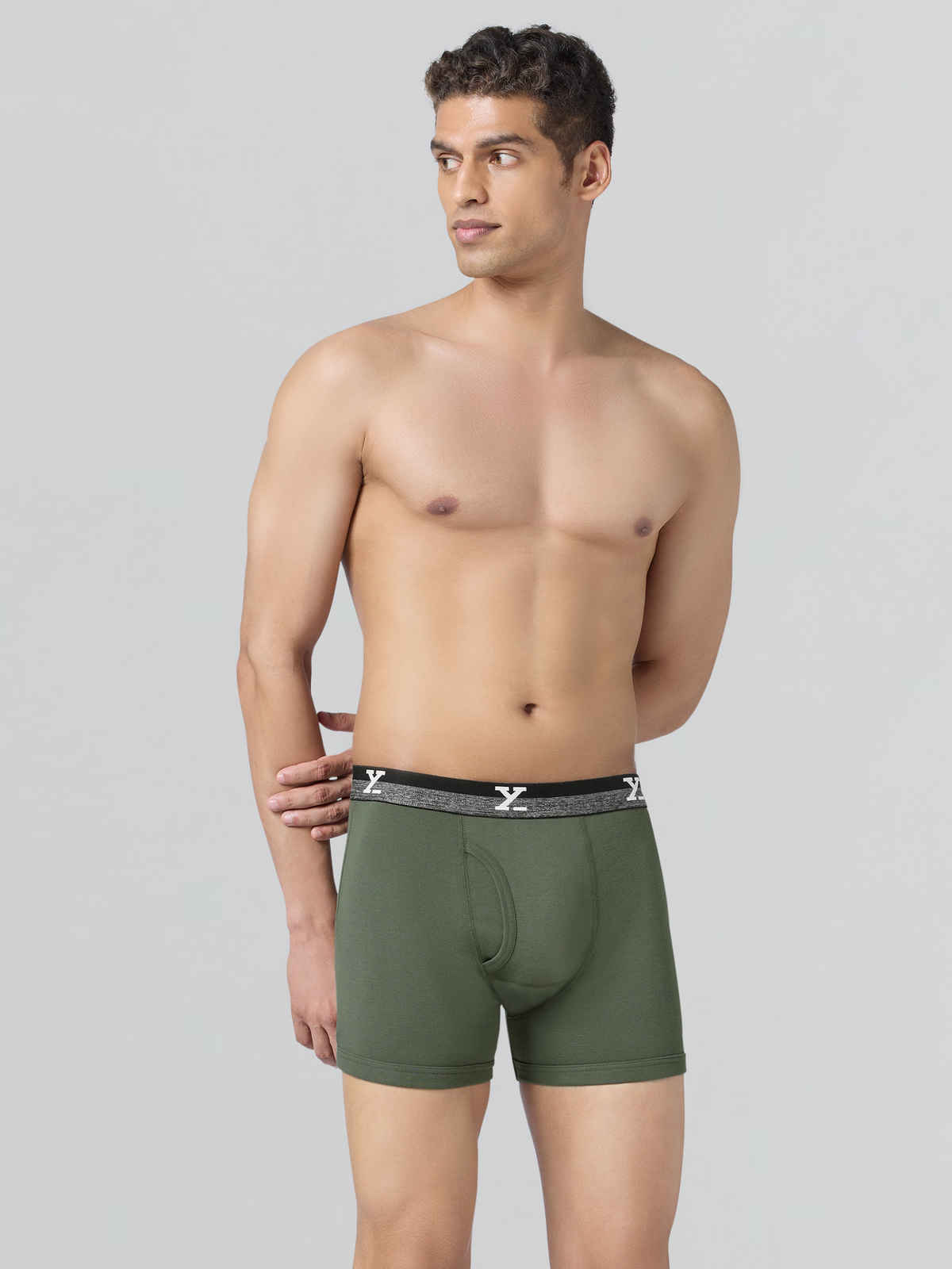 XYXX Men's Cotton Solid Boxer Briefs Pack of 1, Olive Green| XL