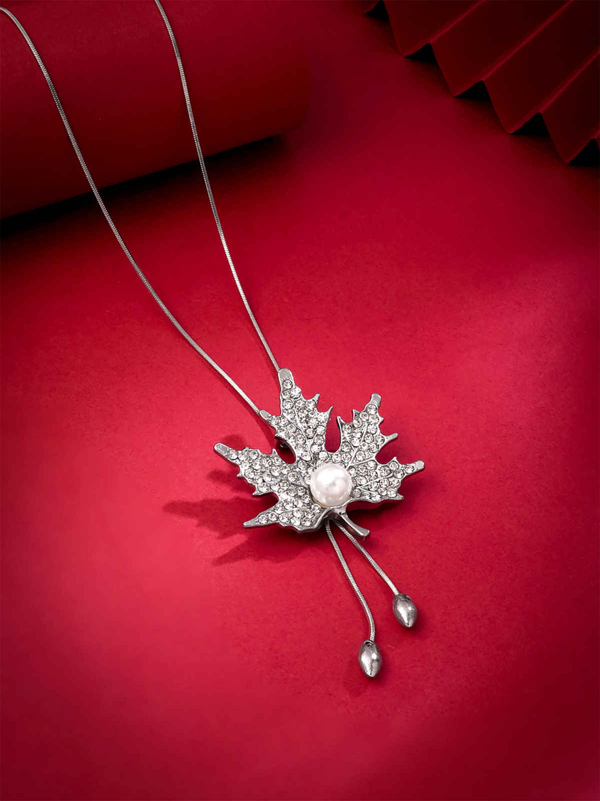 Yellow Chimes Silver-Toned Silver-Plated Necklace